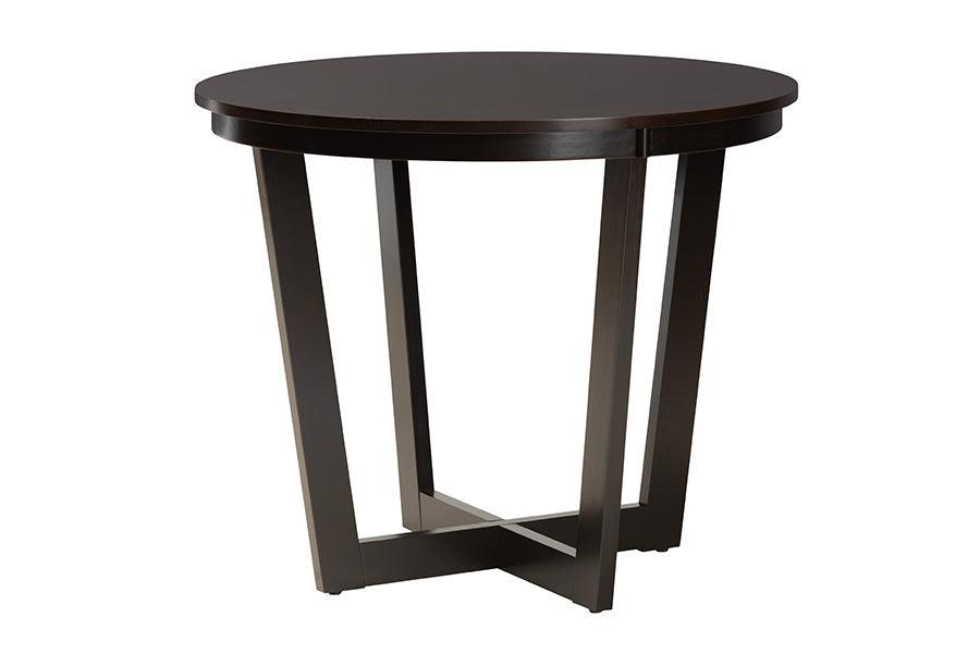 Baxton Studio Jamie Moden Beige Fabric and Dark Brown Finished Wood 5-Piece Dining Set FredCo