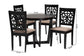 Baxton Studio Jamie Moden Beige Fabric and Dark Brown Finished Wood 5-Piece Dining Set FredCo