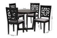 Baxton Studio Jamie Moden Grey Fabric and Dark Brown Finished Wood 5-Piece Dining Set FredCo