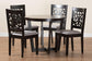 Baxton Studio Jamie Moden Grey Fabric and Dark Brown Finished Wood 5-Piece Dining Set FredCo