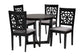 Baxton Studio Jamie Moden Grey Fabric and Dark Brown Finished Wood 5-Piece Dining Set FredCo