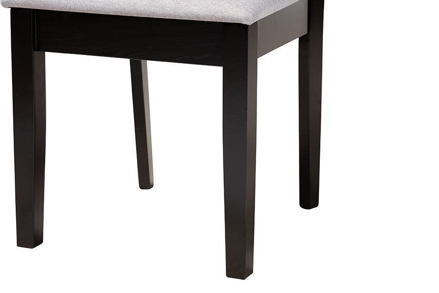 Baxton Studio Jamie Moden Grey Fabric and Dark Brown Finished Wood 5-Piece Dining Set FredCo