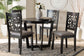 Baxton Studio Jamie Moden Grey Fabric and Dark Brown Finished Wood 5-Piece Dining Set FredCo