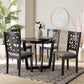Baxton Studio Jamie Moden Grey Fabric and Dark Brown Finished Wood 5-Piece Dining Set FredCo
