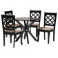 Baxton Studio Jana Modern Sand Fabric and Espresso Brown Wood 5-Piece Dining Set FredCo