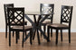 Baxton Studio Jana Modern Sand Fabric and Espresso Brown Wood 5-Piece Dining Set FredCo
