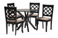 Baxton Studio Jana Modern Sand Fabric and Espresso Brown Wood 5-Piece Dining Set FredCo