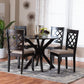 Baxton Studio Jana Modern Sand Fabric and Espresso Brown Wood 5-Piece Dining Set FredCo