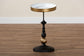 Baxton Studio Javion Modern Glam Round Accent Side Table - Black & Gold Metal End Table with Tray Top for Indoor or Semi-Outdoor Use FredCo