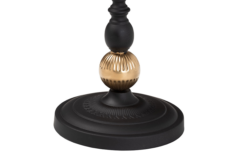 Baxton Studio Javion Modern Glam Round Accent Side Table - Black & Gold Metal End Table with Tray Top for Indoor or Semi-Outdoor Use FredCo