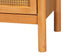 Baxton Studio Jenn Golden Brown Wood Japandi 2-Drawer Nightstand with Distressed-Finished Rattan FredCo