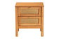 Baxton Studio Jenn Golden Brown Wood Japandi 2-Drawer Nightstand with Distressed-Finished Rattan FredCo