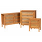 Baxton Studio Jenn Golden Brown Wood Japandi 3-Piece Storage Set with Distressed-Finished Rattan FredCo