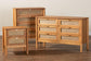 Baxton Studio Jenn Golden Brown Wood Japandi 3-Piece Storage Set with Distressed-Finished Rattan FredCo