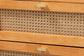 Baxton Studio Jenn Golden Brown Wood Japandi 3-Piece Storage Set with Distressed-Finished Rattan FredCo