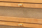 Baxton Studio Jenn Golden Brown Wood Japandi 4-Drawer Chest with Distressed-Finished Rattan FredCo