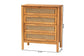Baxton Studio Jenn Golden Brown Wood Japandi 4-Drawer Chest with Distressed-Finished Rattan FredCo