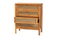 Baxton Studio Jenn Golden Brown Wood Japandi 4-Drawer Chest with Distressed-Finished Rattan FredCo