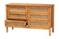 Baxton Studio Jenn Golden Brown Wood Japandi 6-Drawer Dresser with Distressed-Finished Rattan FredCo