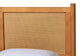 Baxton Studio Jenn Golden Brown Wood Japandi Queen Size Platform Bed with Distressed-Finished Rattan FredCo