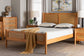 Baxton Studio Jenn Golden Brown Wood Japandi Queen Size Platform Bed with Distressed-Finished Rattan FredCo
