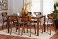 Baxton Studio Jeriah Mid-Century Modern Walnut Brown Finished Wood and Woven Rattan 7-Piece Dining Set FredCo