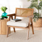 Baxton Studio Jetsam Japandi Cream Boucle Fabric and Walnut Brown Finished Wood Arm Chair FredCo