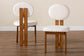 Baxton Studio Kacela Modern Japandi Cream Boucle Fabric and Walnut Brown Finished Wood 2-Piece Dining Chair Set FredCo