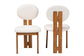 Baxton Studio Kacela Modern Japandi Cream Boucle Fabric and Walnut Brown Finished Wood 2-Piece Dining Chair Set FredCo