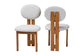 Baxton Studio Kacela Modern Japandi Light Grey Boucle Fabric and Walnut Brown Finished Wood 2-Piece Dining Chair Set FredCo