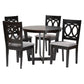Baxton Studio Kara Modern Grey and Dark Brown Finished Wood 5-Piece Dining Set FredCo