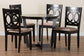 Baxton Studio Kara Modern Sand Dark Brown Finished Wood 5-Piece Dining Set FredCo