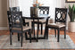 Baxton Studio Kara Modern Sand Dark Brown Finished Wood 5-Piece Dining Set FredCo