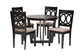 Baxton Studio Kara Modern Sand Dark Brown Finished Wood 5-Piece Dining Set FredCo