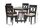 Baxton Studio Kara Modern Sand Dark Brown Finished Wood 5-Piece Dining Set FredCo