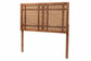 Baxton Studio Katrice Mid-Century Modern Ash Walnut Finished Wood Headboard with Rattan FredCo