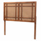 Baxton Studio Katrice Mid-Century Modern Ash Walnut Finished Wood Headboard with Rattan FredCo