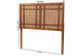 Baxton Studio Katrice Mid-Century Modern Ash Walnut Finished Wood Headboard with Rattan FredCo