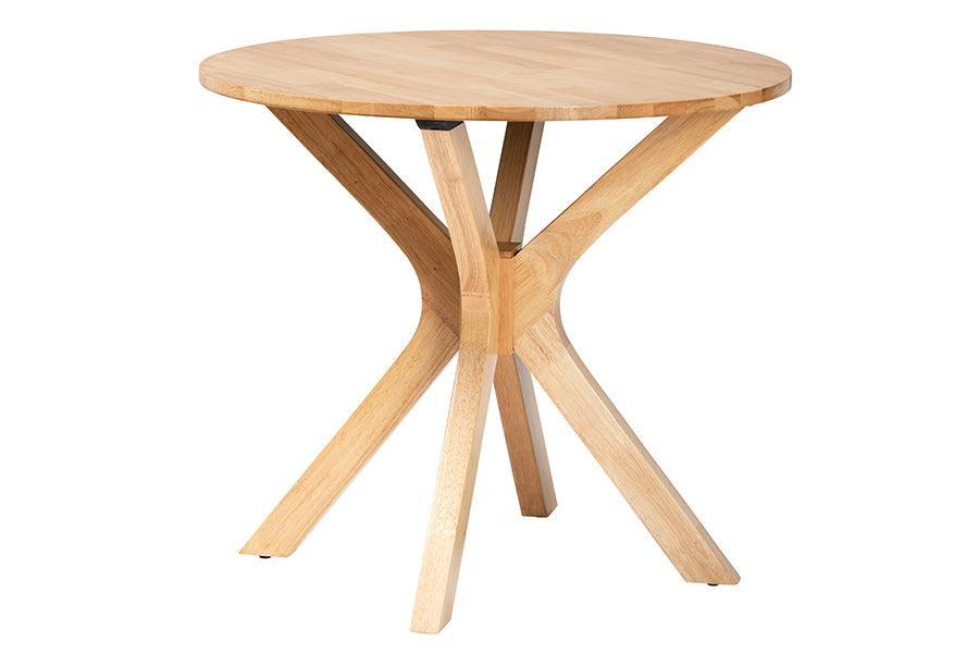 Baxton Studio Kenji Modern Natural Brown Finished Wood 34-Inch-Wide Round Wood Dining Table FredCo