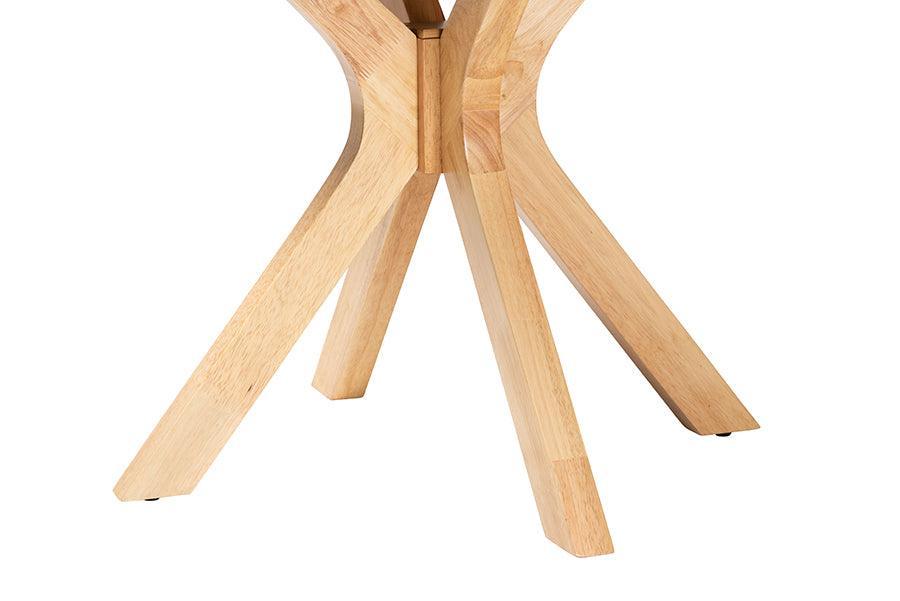 Baxton Studio Kenji Modern Natural Brown Finished Wood 34-Inch-Wide Round Wood Dining Table FredCo