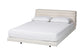 Baxton Studio King Alfie Boucle Floating Bed with Channel Tufted Headboard - Low Profile Minimalist Platform Bed Frame, Cream FredCo