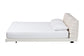 Baxton Studio King Alfie Boucle Floating Bed with Channel Tufted Headboard - Low Profile Minimalist Platform Bed Frame, Cream FredCo