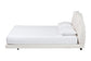 Baxton Studio King Barrera Floating Platform Bed with Scalloped Headboard - Low Profile Minimalist Boucle Upholstered Bed Frame, Cream FredCo