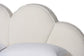 Baxton Studio King Barrera Floating Platform Bed with Scalloped Headboard - Low Profile Minimalist Boucle Upholstered Bed Frame, Cream FredCo