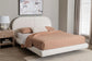 Baxton Studio King Cachet Floating Platform Bed with Rounded Headboard - Low Profile Minimalist Boucle Upholstered Bed Frame, Cream FredCo