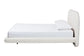 Baxton Studio King Cachet Floating Platform Bed with Rounded Headboard - Low Profile Minimalist Boucle Upholstered Bed Frame, Cream FredCo