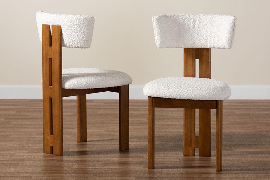 Baxton Studio Kyren Modern Cream Boucle Dining Chair FredCo