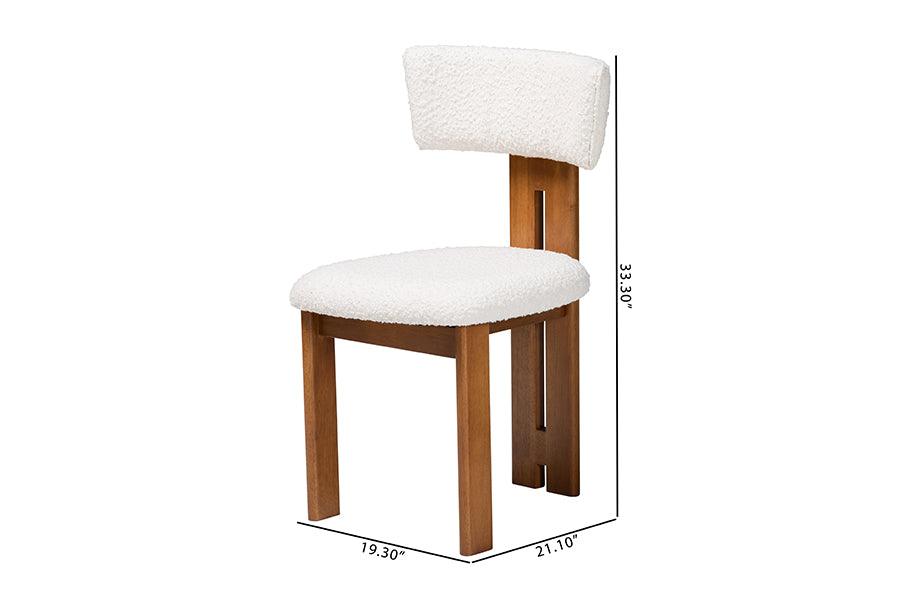 Baxton Studio Kyren Modern Cream Boucle Dining Chair FredCo