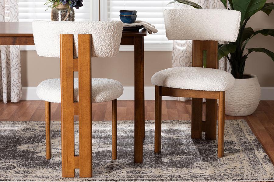 Baxton Studio Kyren Modern Cream Boucle Dining Chair FredCo