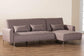 Baxton Studio Lanoma Contemporary Clay Fabric Upholstered Convertible Sleeper Sofa FredCo